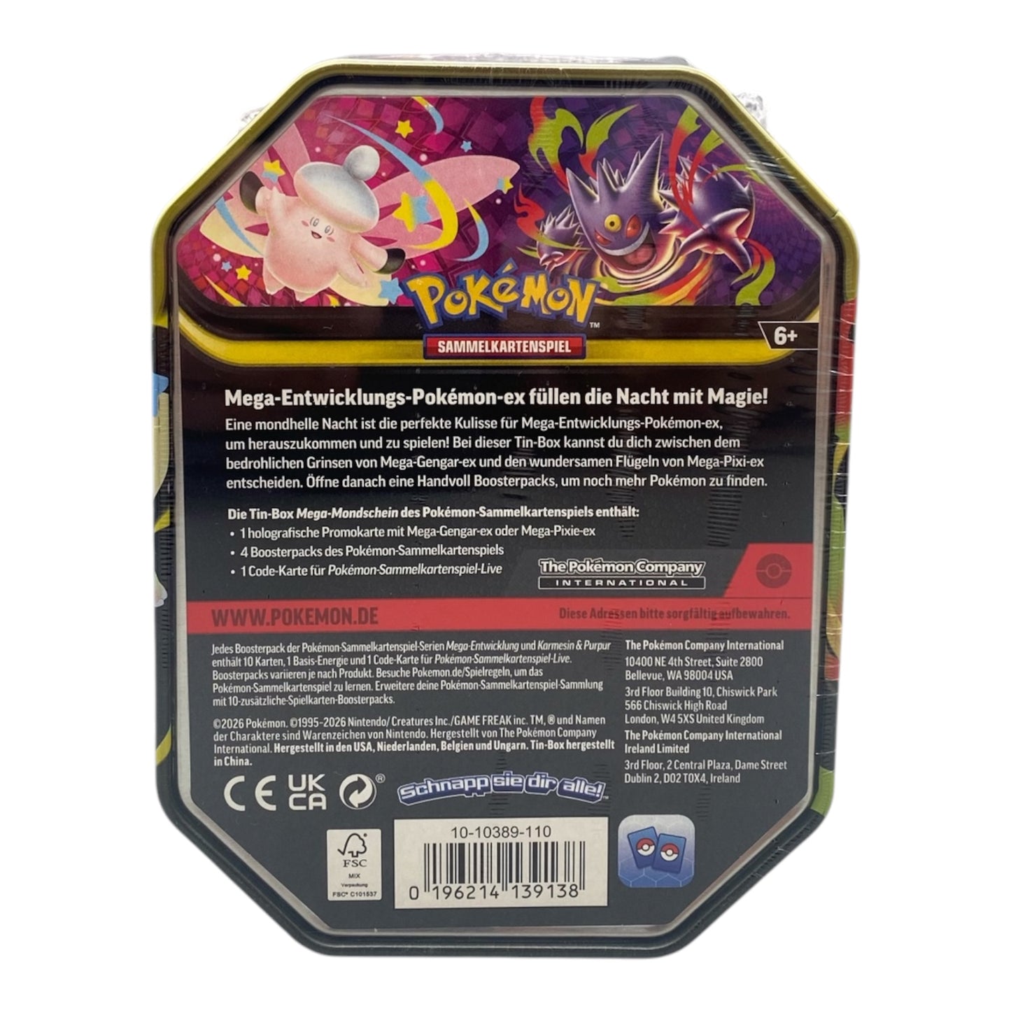 Pokémon Mega Entwicklung Mega Gengar EX Mega Moonlit Tin-Box (deutsch)