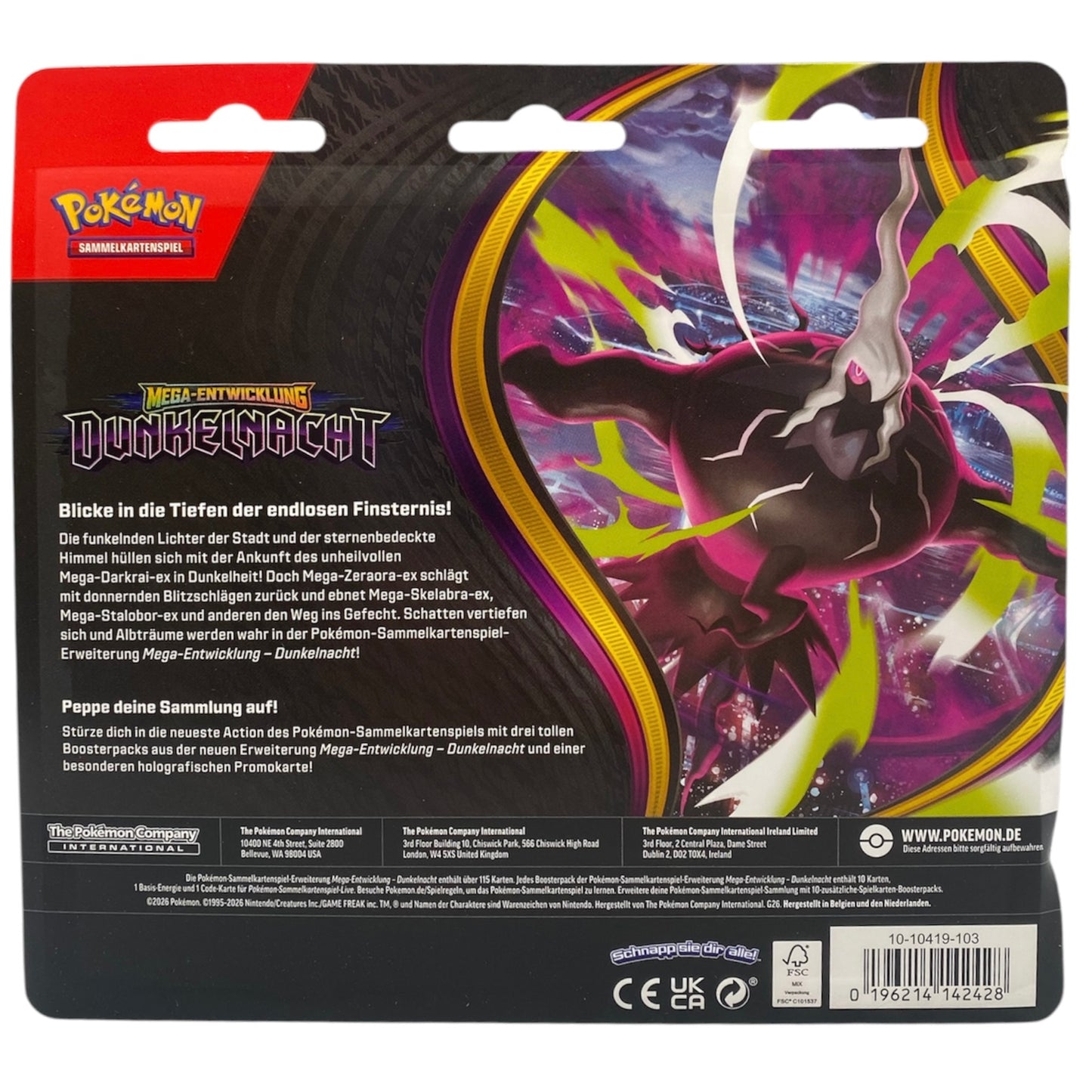 Pokemon Mega Entwicklung Dunkelnacht 3-Pack Blister (deutsch)