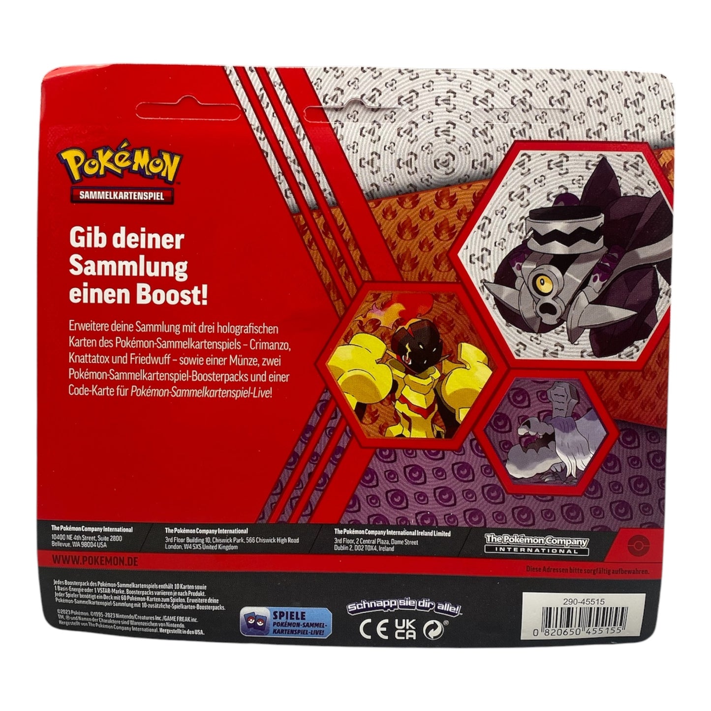 Pokemon Schwert & Schild/ Karmesin & Purpur Crimanzo, Friedwuff & Knattatox 2-Pack Blister (deutsch)