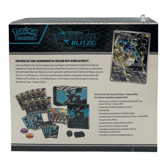 Pokemon Karmesin & Purpur Schwarze Blitze Top-Trainer-Box (deutsch)