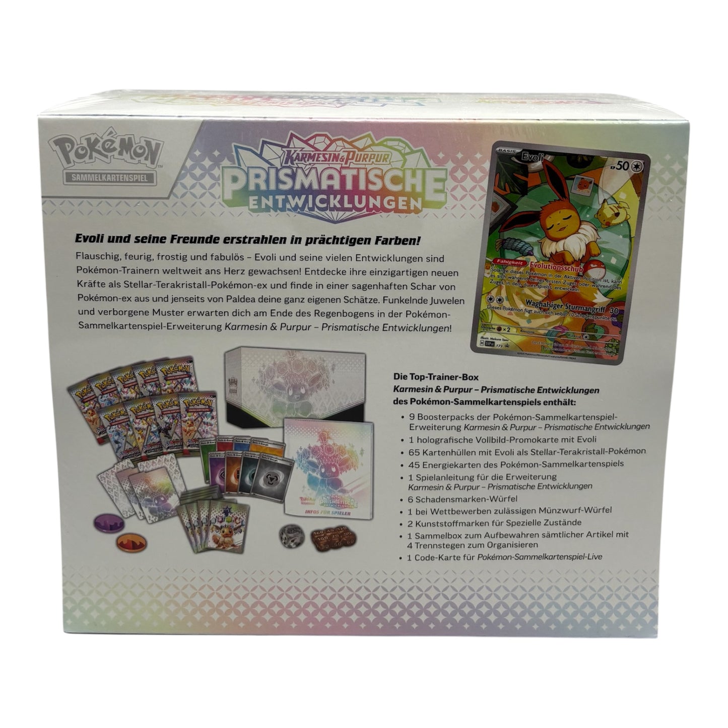 Pokemon Karmesin & Purpur Prismatische Entwicklungen Top-Trainer-Box (deutsch)