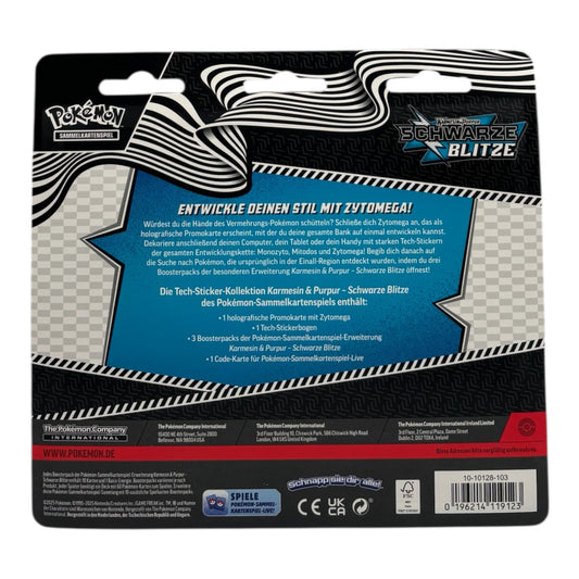 Pokemon Karmesin & Purpur Schwarze Blitze Zytomega 3-Pack Blister (deutsch)