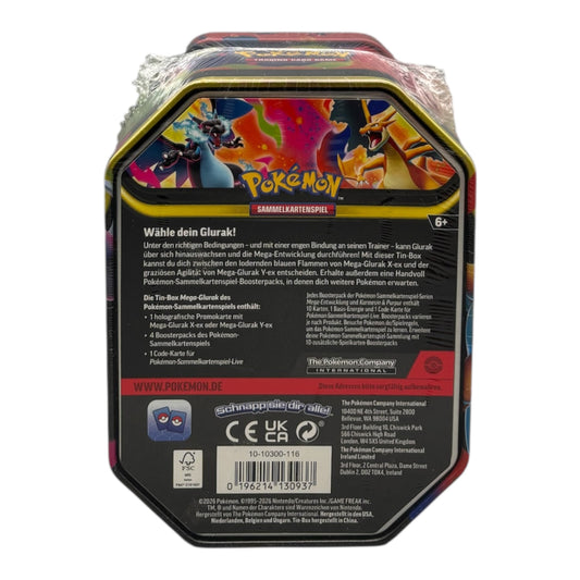 Pokemon Mega Entwicklung/Karmesin Purpur Mega Glurak ex Y Tin-Box (deutsch)