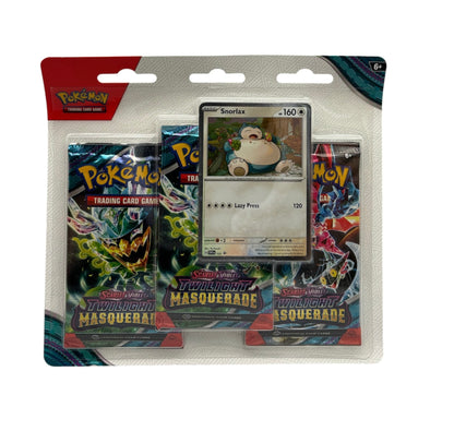 Pokemon Karmesin & Purpur Twilight Masquerade Snorlax 3-Pack Blister (englisch)