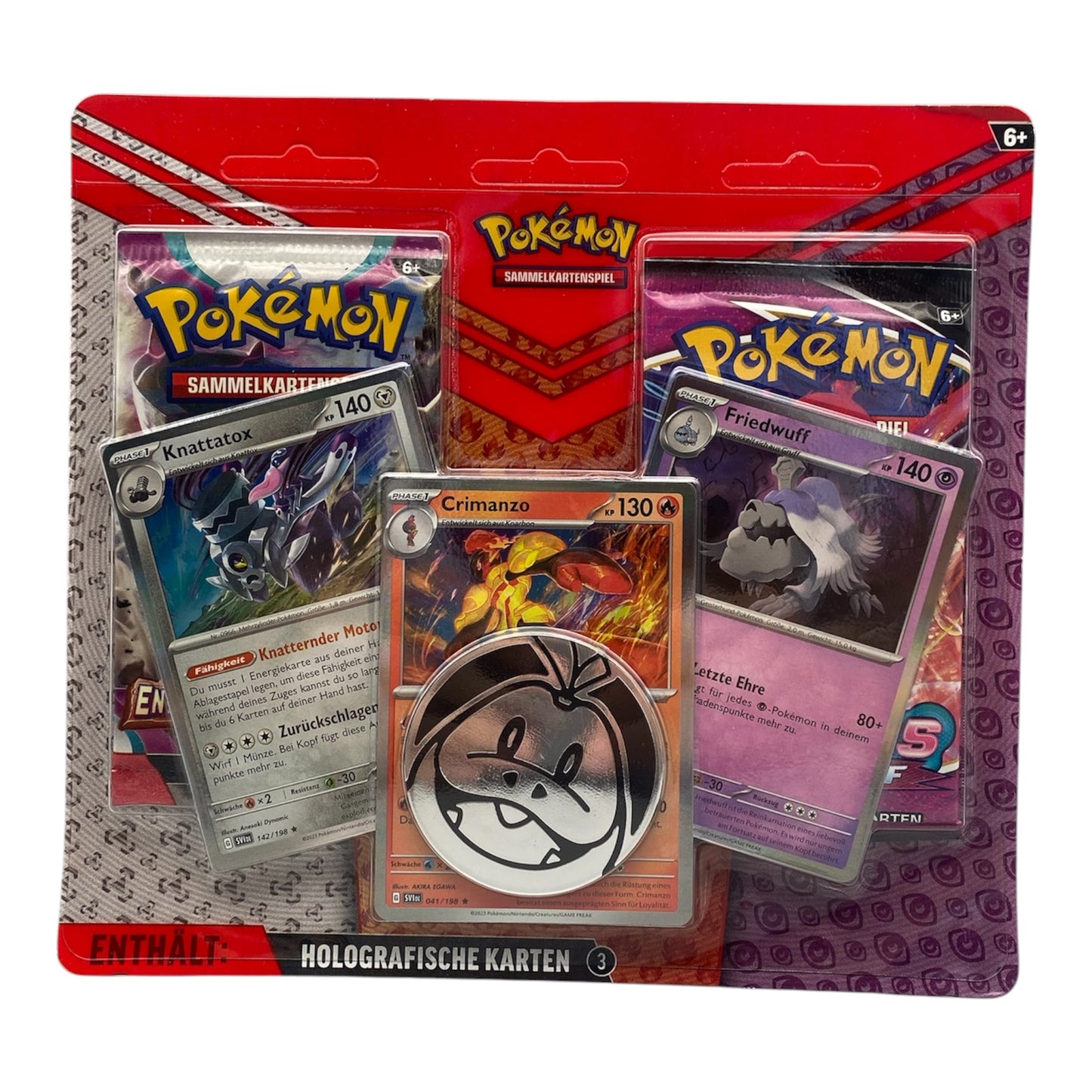 Pokemon Schwert & Schild/ Karmesin & Purpur Crimanzo, Friedwuff & Knattatox 2-Pack Blister (deutsch)