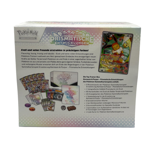 Pokemon Karmesin & Purpur Prismatische Entwicklungen Top-Trainer-Box (deutsch)