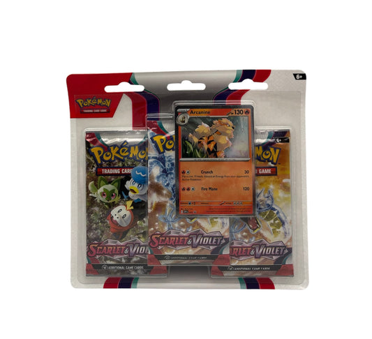 Pokemon Karmesin & Purpur S&V Base Arcanine 3-Pack Blister (englisch)