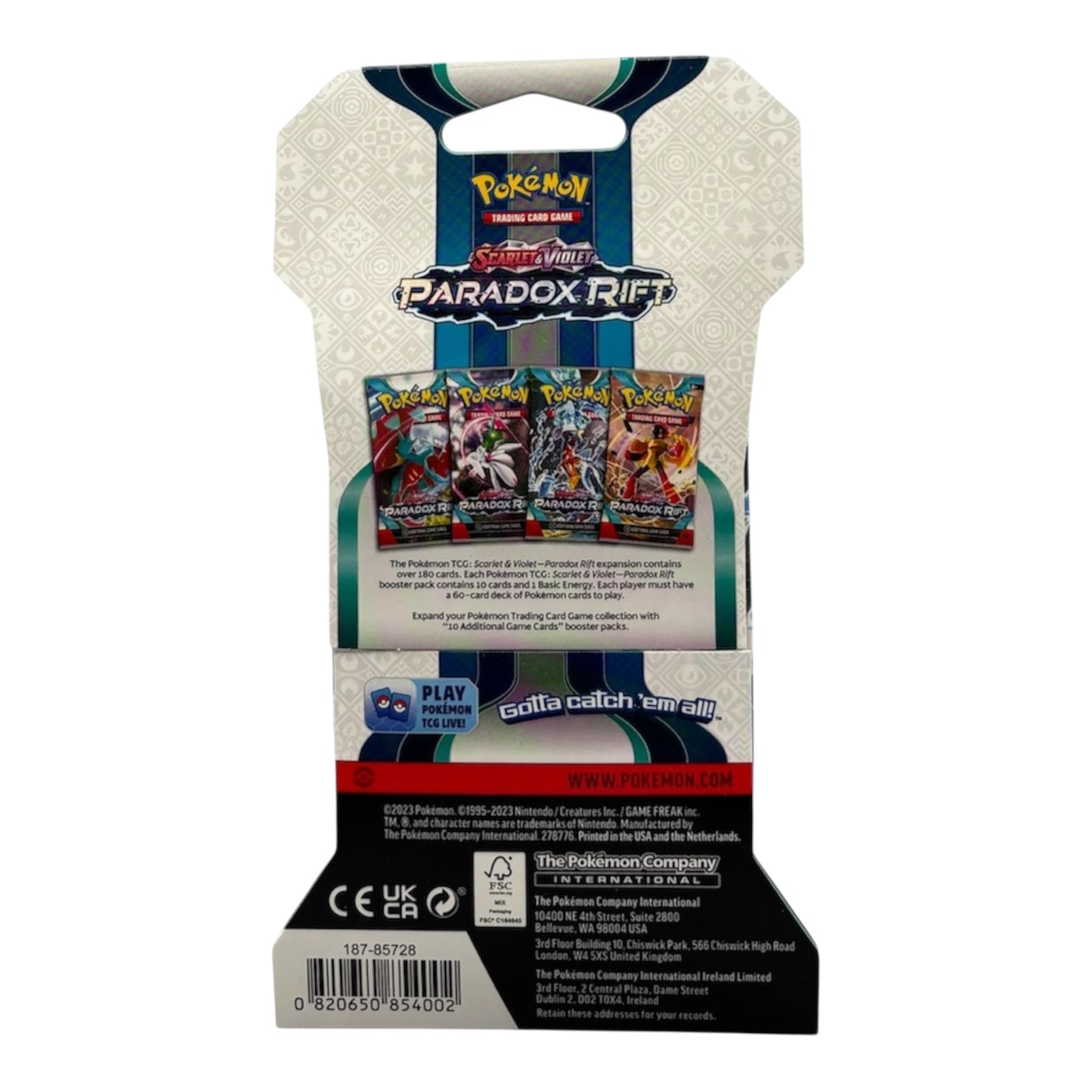 Pokemon Karmesin & Purpur Paradoxrift Sleeved Booster (englisch)