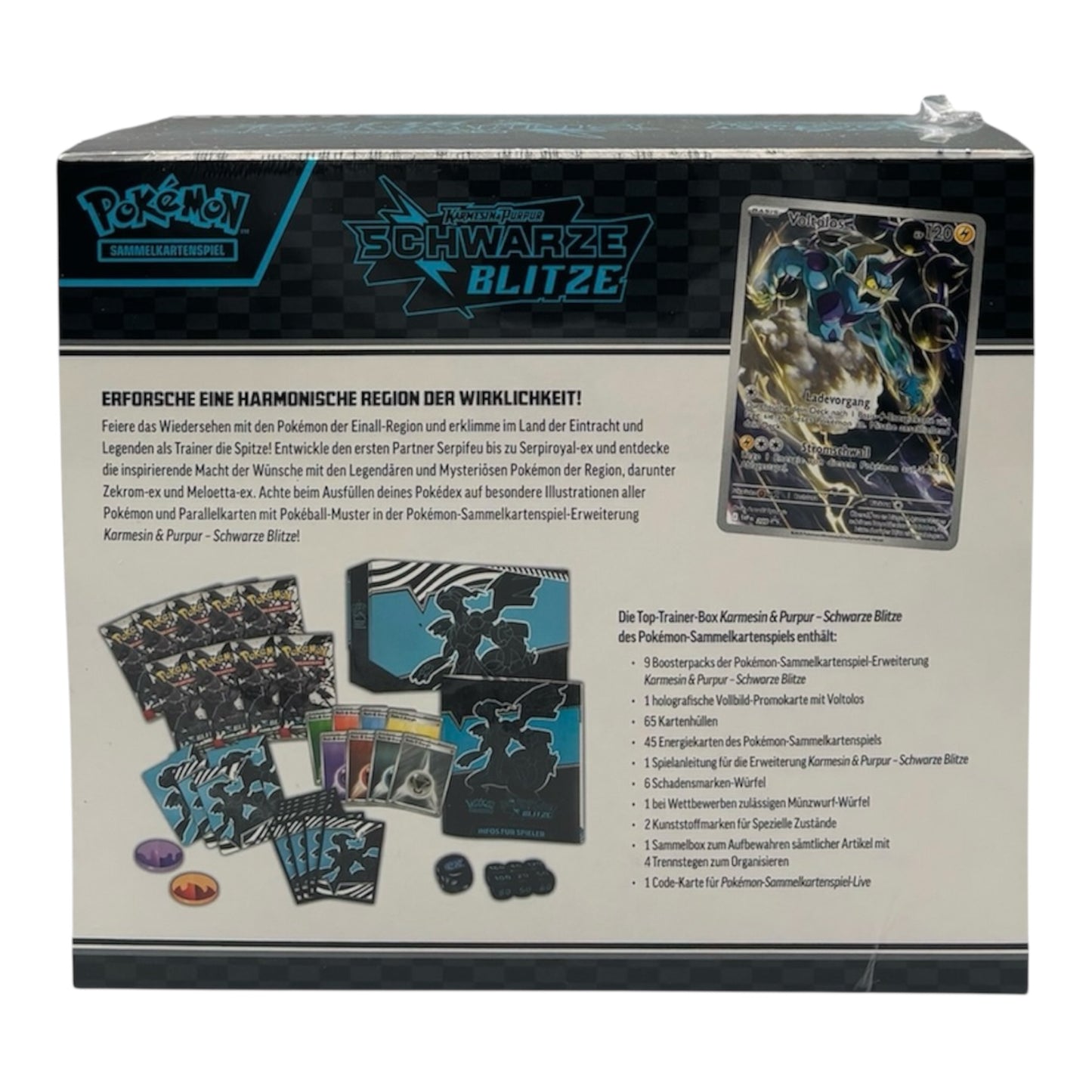 Pokemon Karmesin & Purpur Schwarze Blitze Top-Trainer-Box (deutsch)