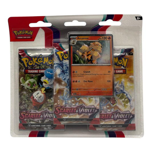 Pokemon Karmesin & Purpur S&V Base Arcanine 3-Pack Blister (englisch)