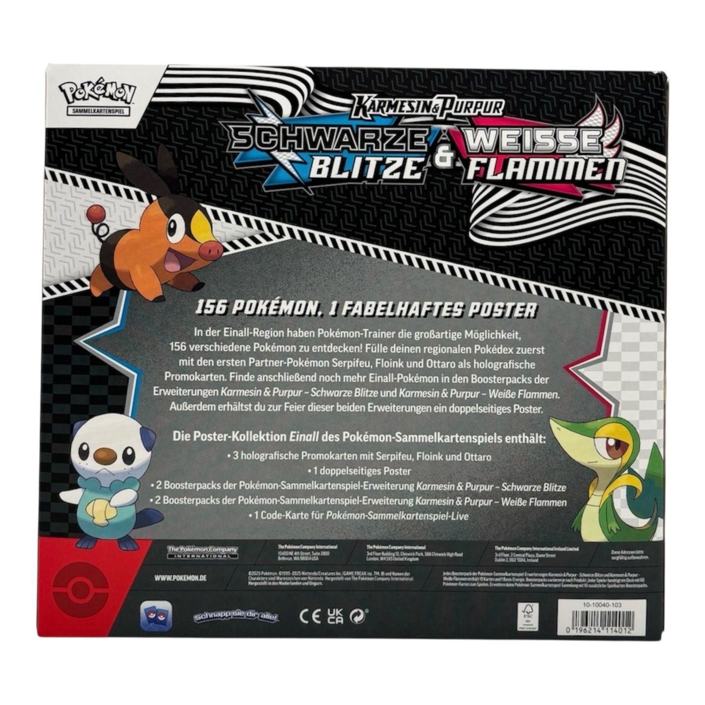 Pokemon Karmesin & Purpur Schwarze Blitze & Weiße Flammen Unova Poster Kollektion (deutsch)