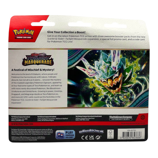 Pokemon Karmesin & Purpur Twilight Masquerade Snorlax 3-Pack Blister (englisch)