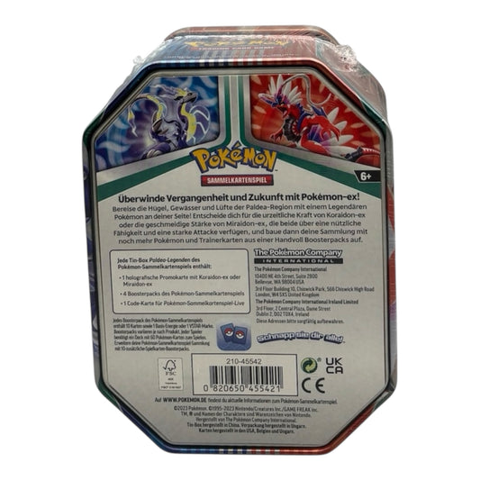 Pokemon Paldea Legends Tins: Koraidon EX Tin-Box (deutsch)
