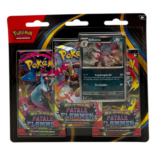 Pokemon Mega Entwicklung Fatale Flammen Snibunna 3-Pack Blister (deutsch)