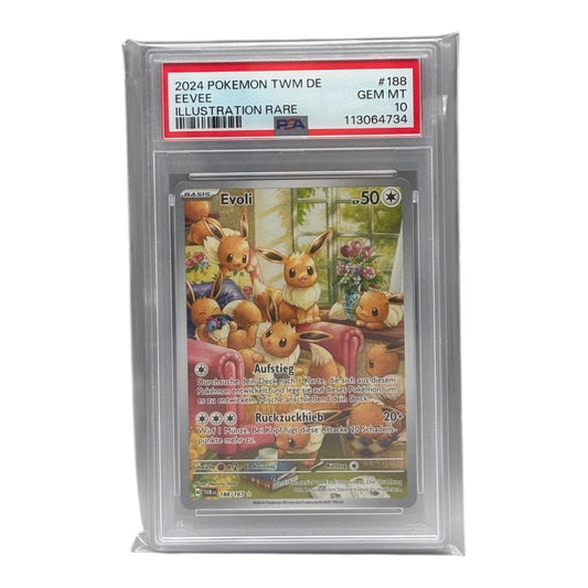 Pokemon Karmesin & Purpur Evoli 188 Maskerade im Zwielicht PSA10 (deutsch)