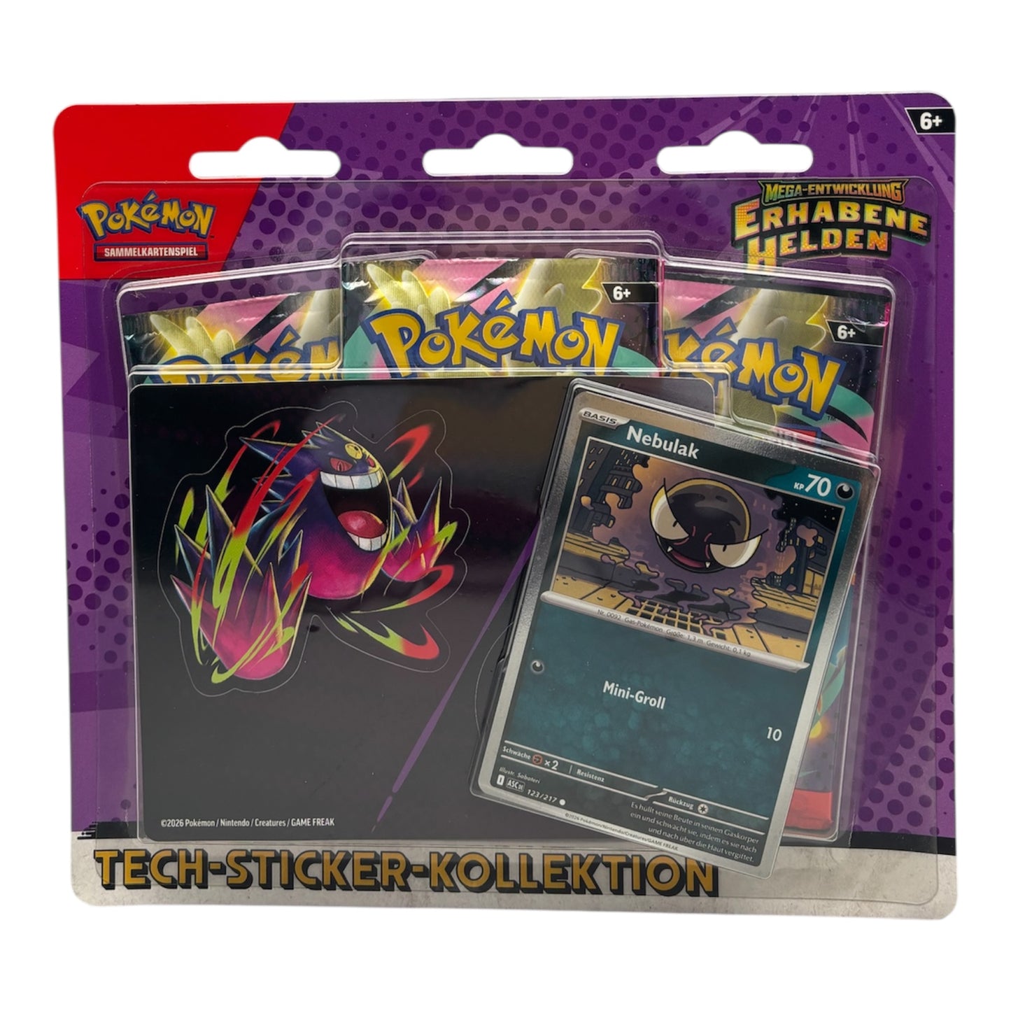 Pokemon Mega Entwicklung Erhabene Helden Tech-Sticker-Kollektion Nebulak(deutsch)