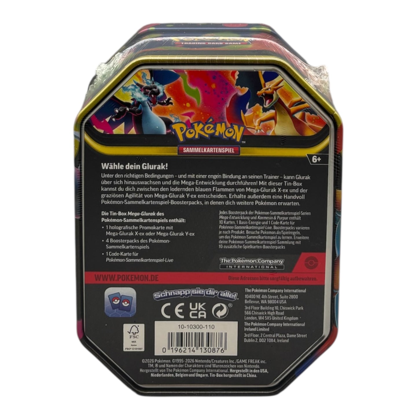 Pokemon Mega Entwicklung/Karmesin Purpur Mega Glurak ex X Tin-Box (deutsch)