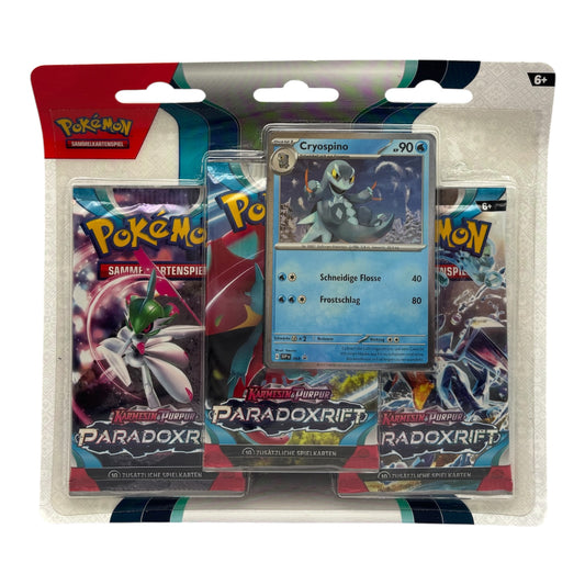 Pokemon Karmesin & Purpur Paradoxrift Cryospino 3-Pack Blister (deutsch)