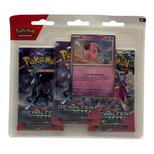 Pokemon Karmesin &amp; Purpur Gewalten der Zeit Pii 3-Pack Blister
