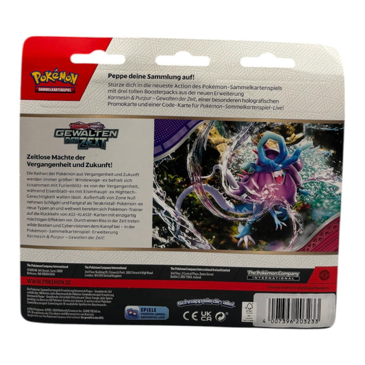 Pokemon Karmesin &amp; Purpur Gewalten der Zeit Pii 3-Pack Blister